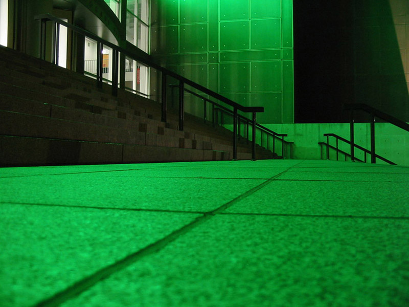 green stairs