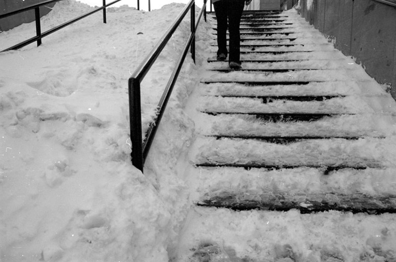 snowy stairs