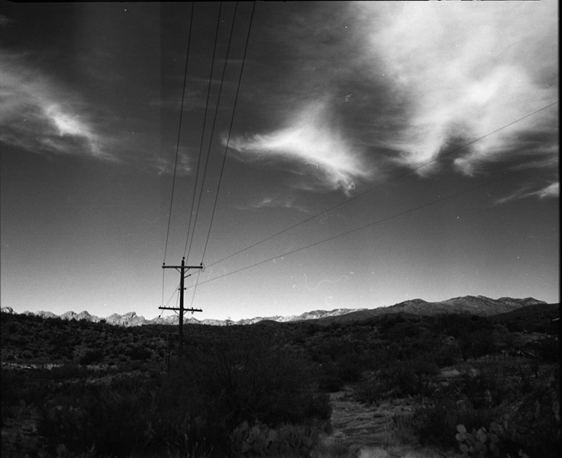 power lines and clouds