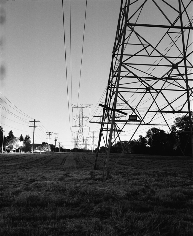 power lines in field