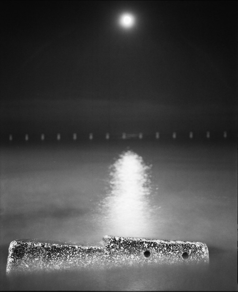 the moon and a concrete block
