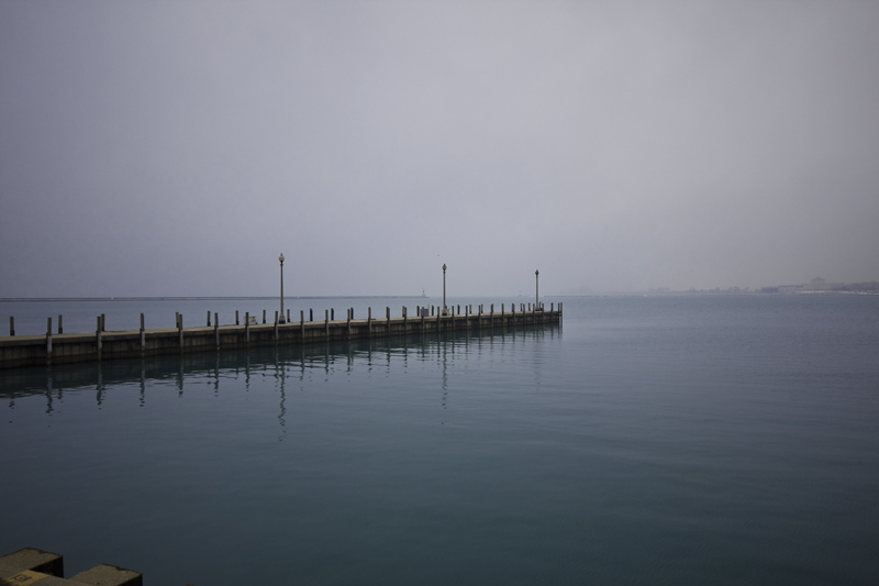 jetty with lamp posts
