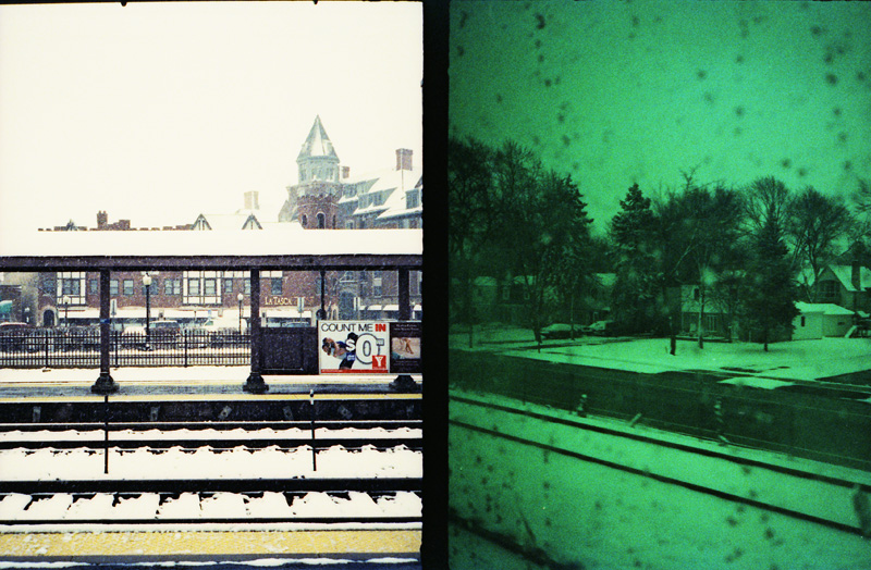 tracks and train window