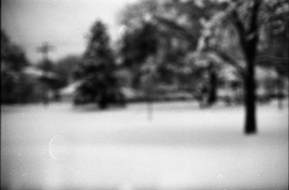Out of Focus Park with Snow