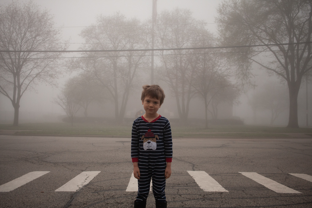 Neighborhood Fog with Son 1